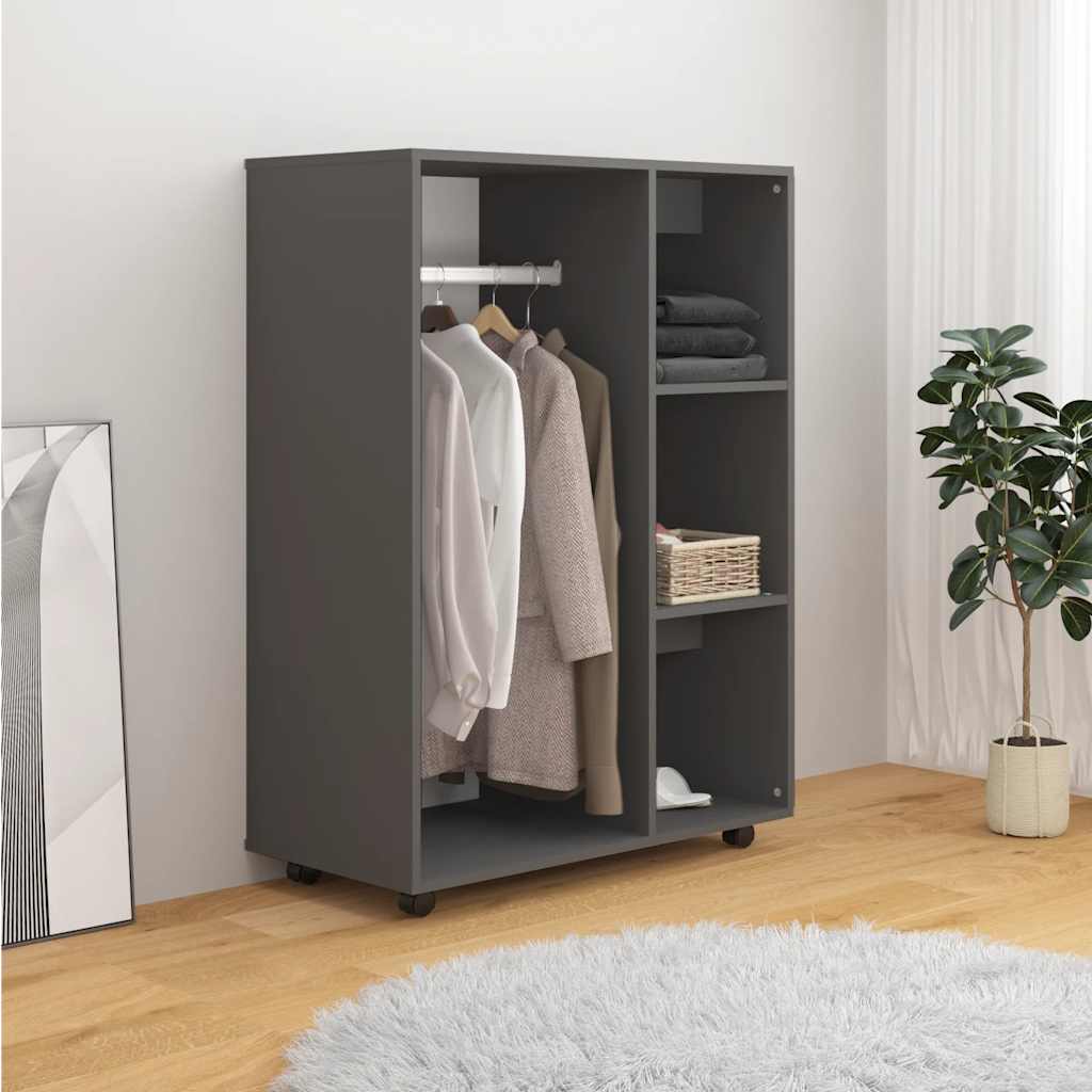 Kleiderschrank Grau 80x40x110 cm Holzwerkstoff