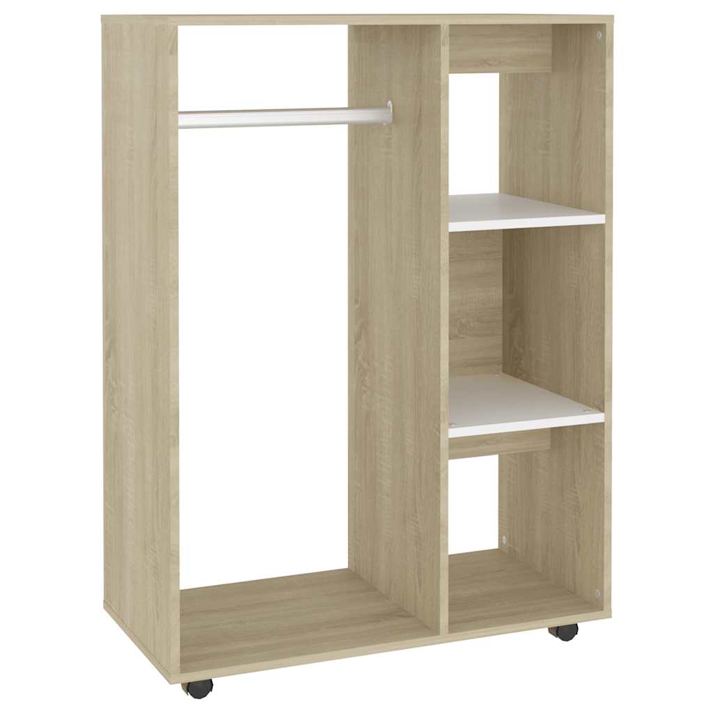 Kleiderschrank Weiß Sonoma-Eiche 80x40x110 cm Holzwerkstoff