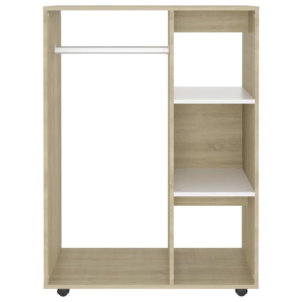 Kleiderschrank Weiß Sonoma-Eiche 80x40x110 cm Holzwerkstoff