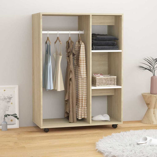 Kleiderschrank Weiß Sonoma-Eiche 80x40x110 cm Holzwerkstoff