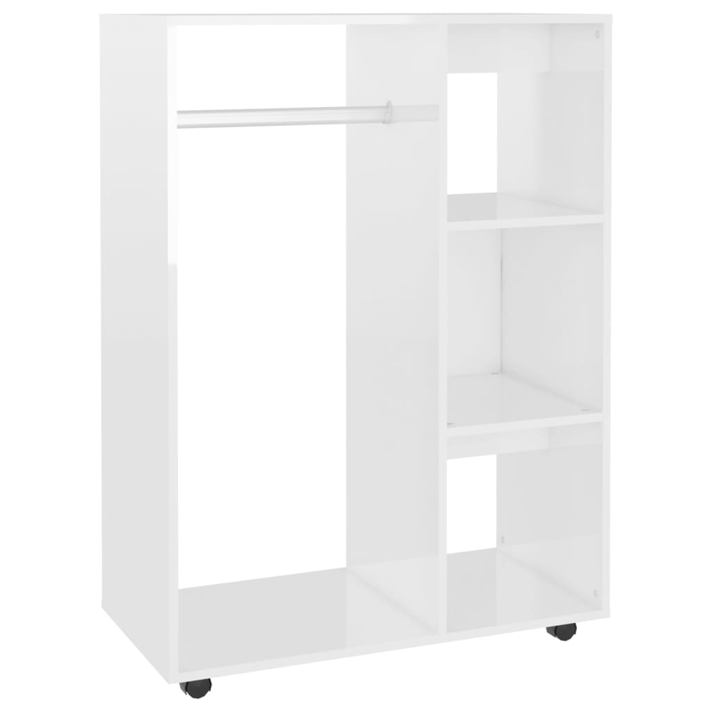 Armoire blanc brillant 80x40x110 cm en bois