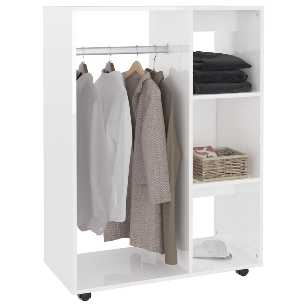 Armoire blanc brillant 80x40x110 cm en bois