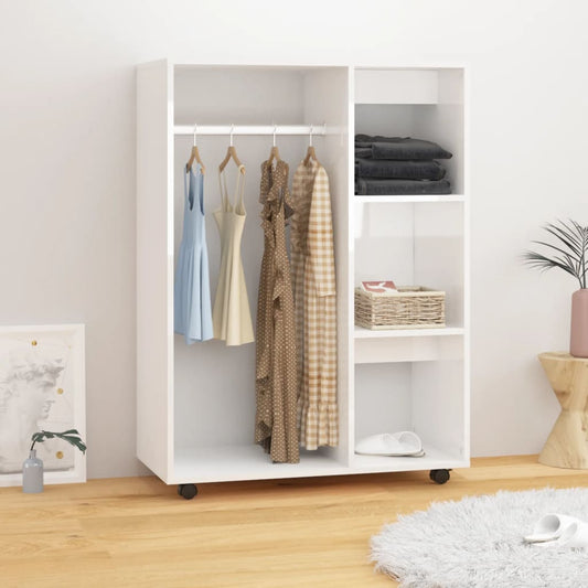 Armoire blanc brillant 80x40x110 cm en bois