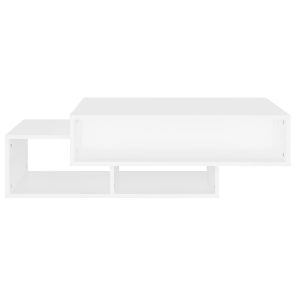 Table basse blanche 105x55x32 cm en bois