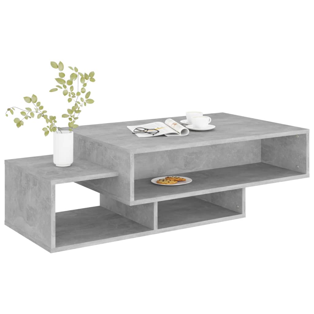 Table basse gris béton 105x55x32 cm en bois