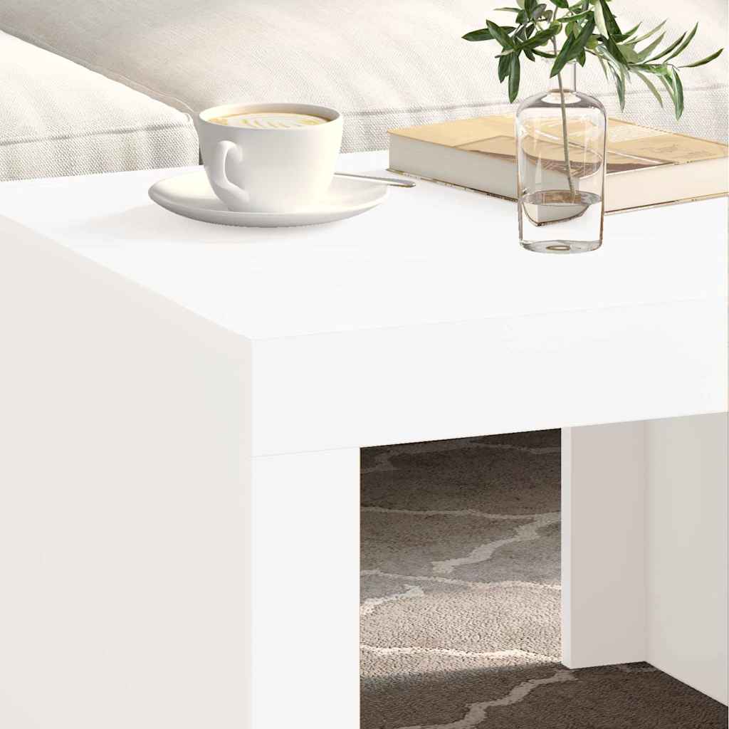 Table basse blanche 50x50x35 cm en bois