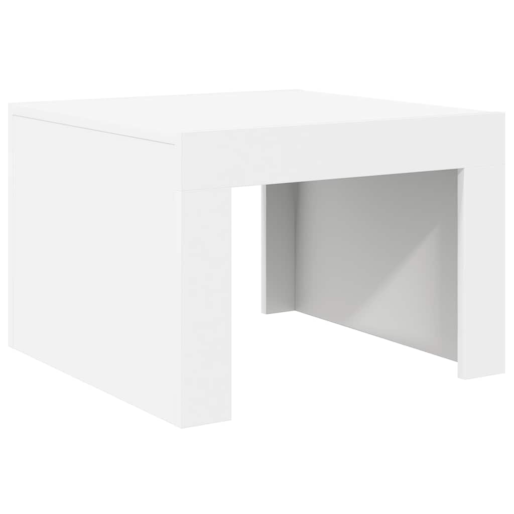 Table basse blanche 50x50x35 cm en bois