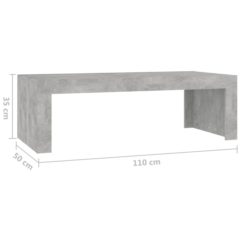 Couchtisch Betongrau 110x50x35 cm Holzwerkstoff