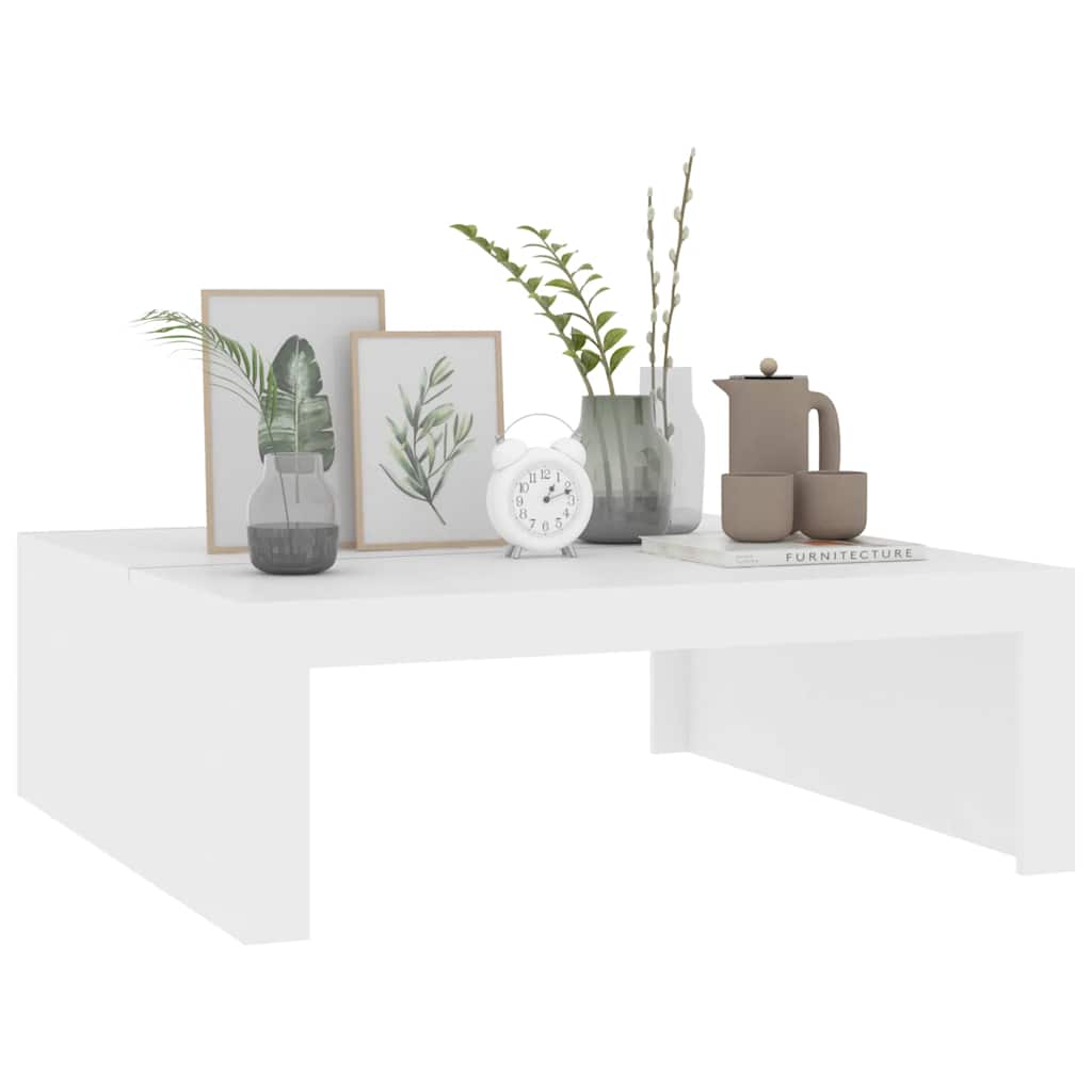 Table basse blanche 100x100x35 cm en bois