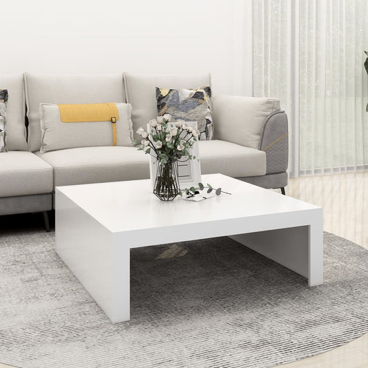 Table basse blanche 100x100x35 cm en bois