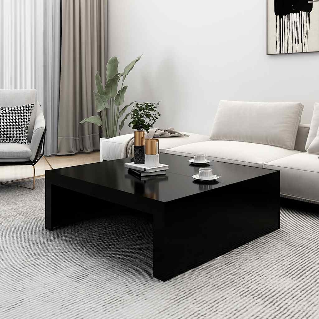 Coffee Table Black 100x100x35 cm Wood Material