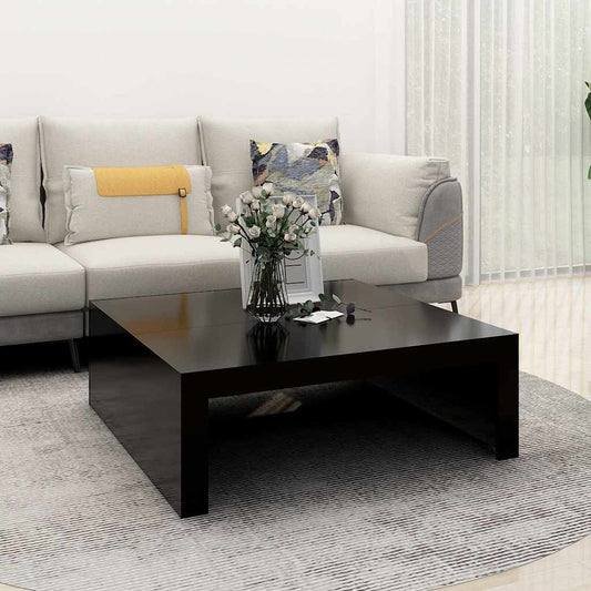 Coffee Table Black 100x100x35 cm Wood Material