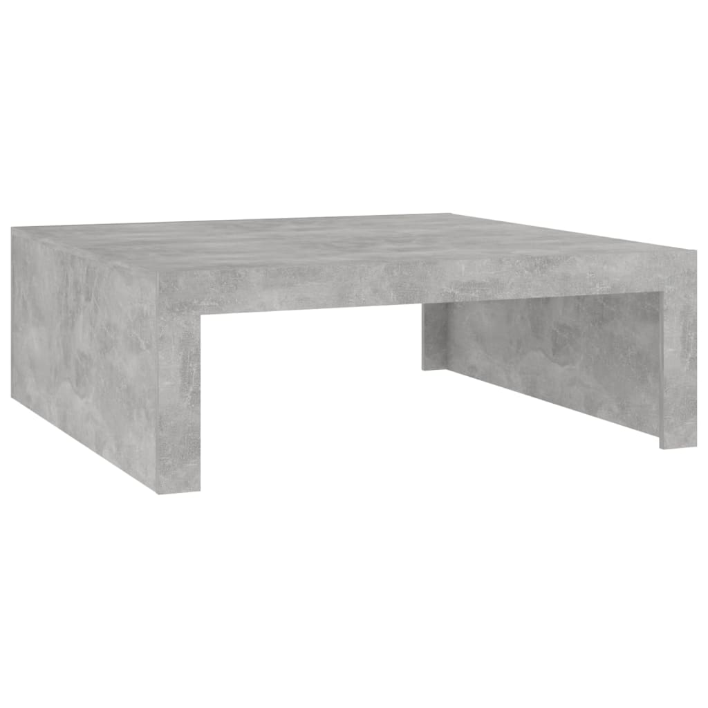 Table basse gris béton 100x100x35 cm en bois