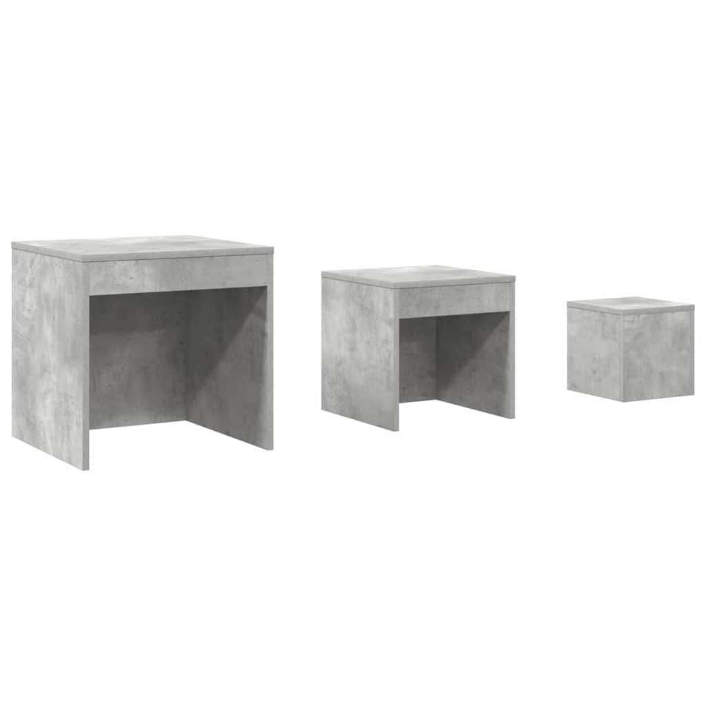 Satztische 3-tlg. Betongrau Holzwerkstoff