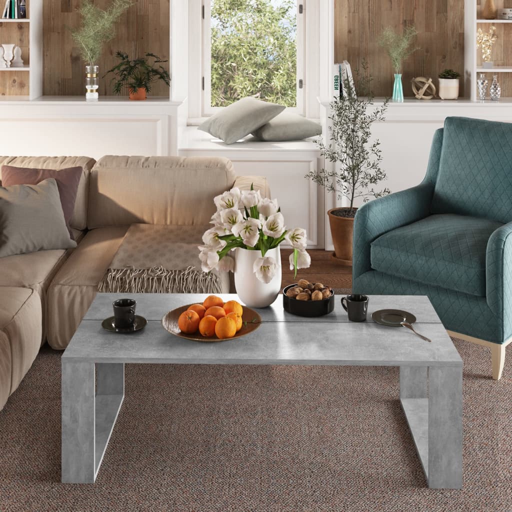 Couchtisch Betongrau 110x50x35 cm Holzwerkstoff
