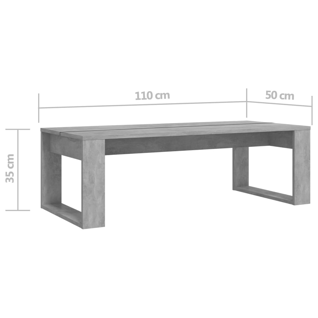 Couchtisch Betongrau 110x50x35 cm Holzwerkstoff