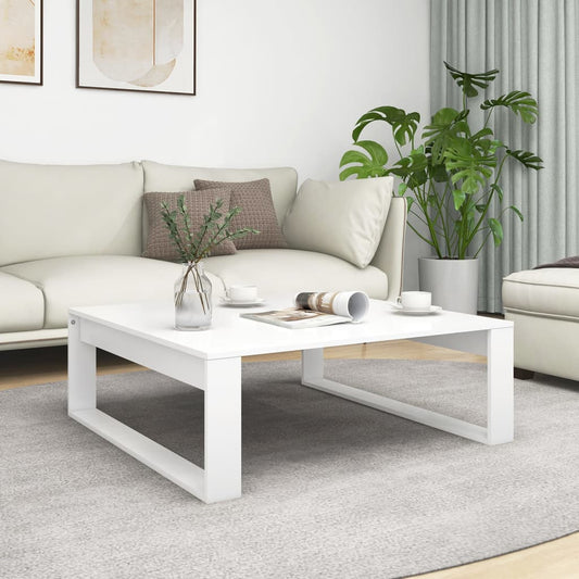 Table basse blanche 100x100x35 cm en bois