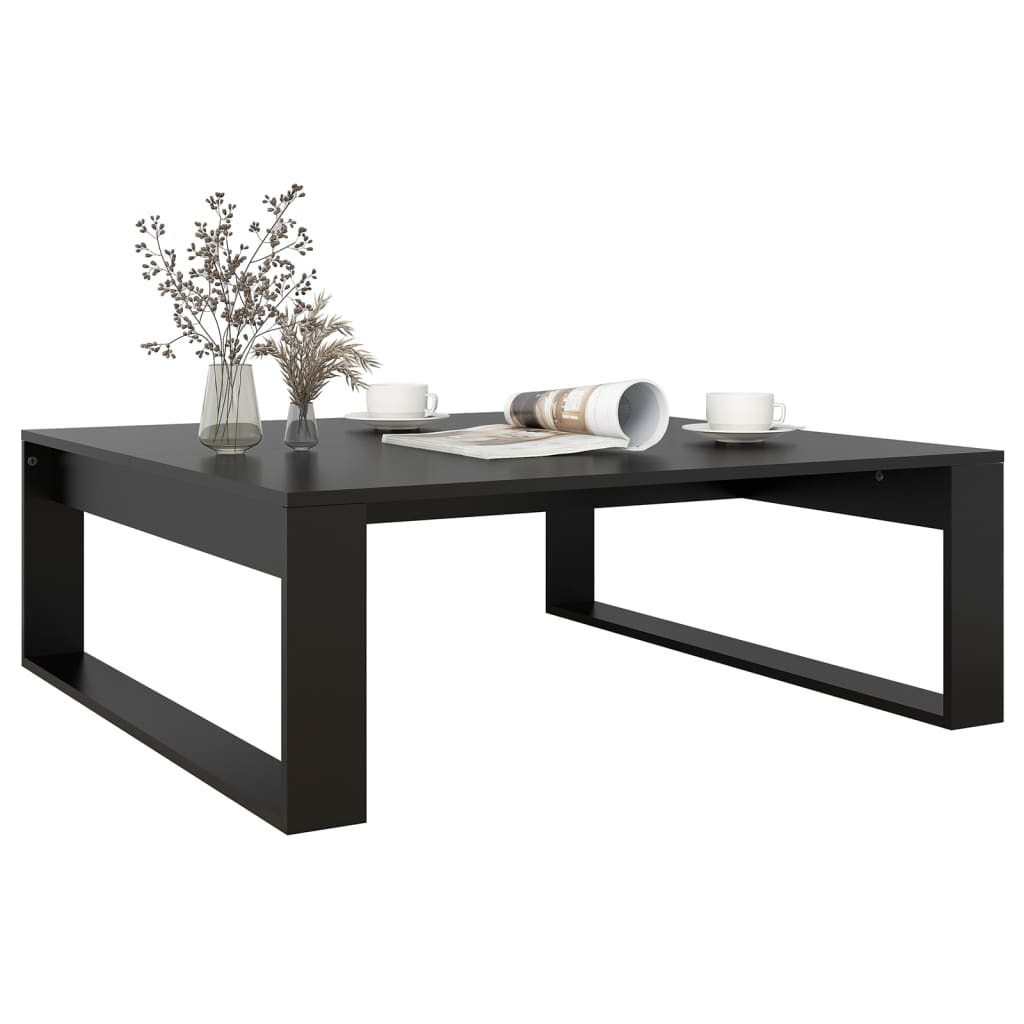 Coffee Table Black 100x100x35 cm Wood Material