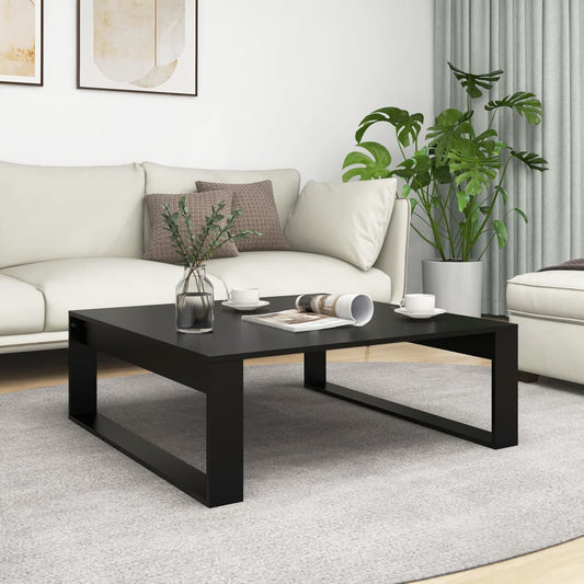 Coffee Table Black 100x100x35 cm Wood Material