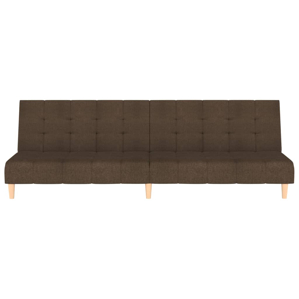 Schlafsofa 2-Sitzer Braun Stoff