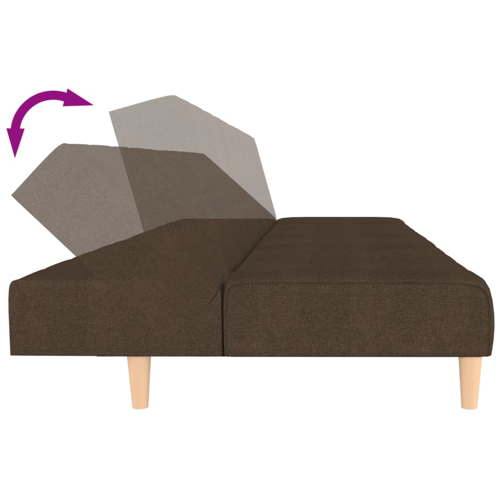 Schlafsofa 2-Sitzer Braun Stoff