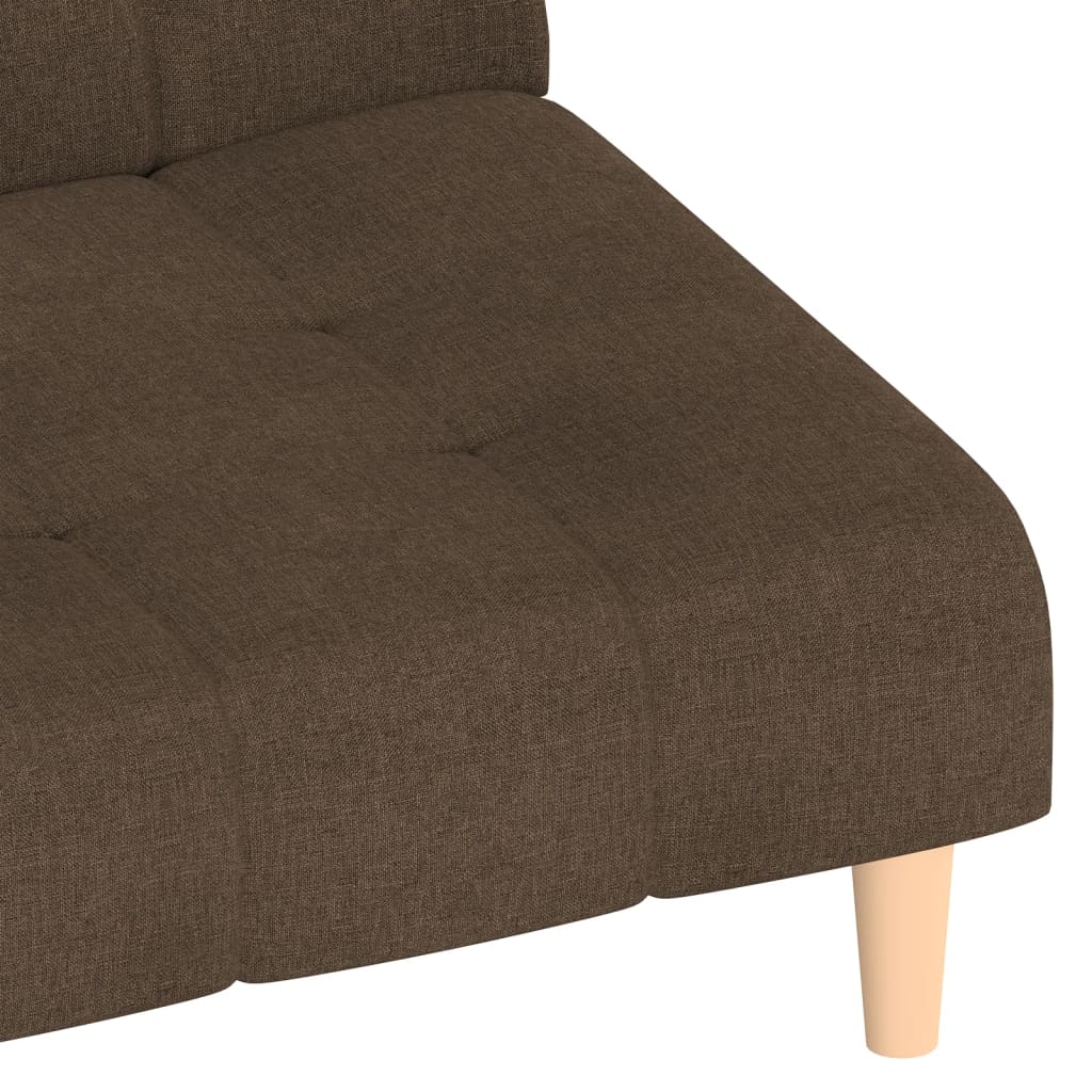 Schlafsofa 2-Sitzer Braun Stoff