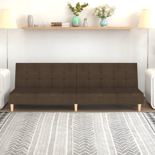 Schlafsofa 2-Sitzer Braun Stoff