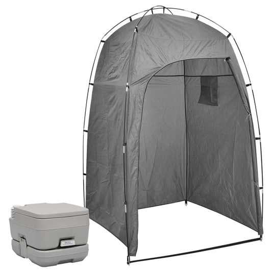 Tragbare Campingtoilette mit Zelt 10+10 L