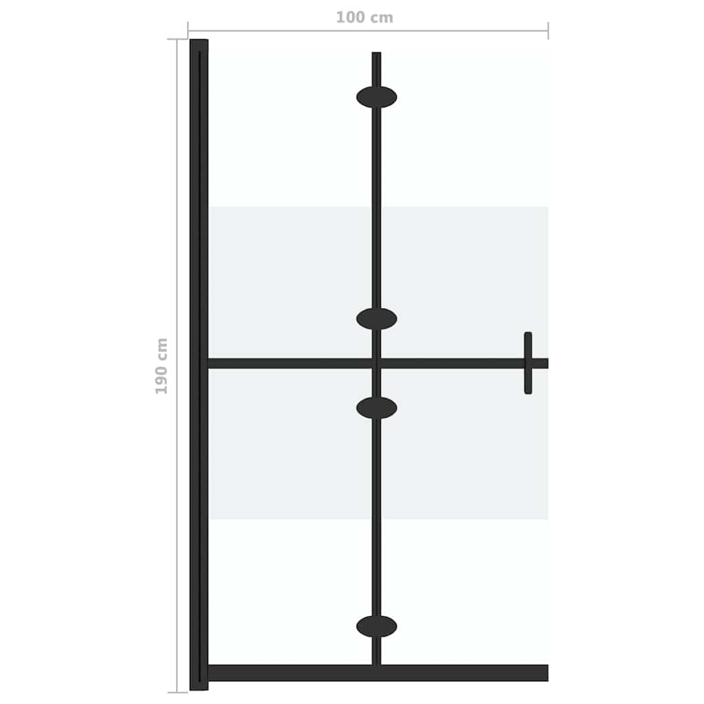 Faltbare begehbare Duschwand Halbmattiertes ESG-Glas 100x190 cm