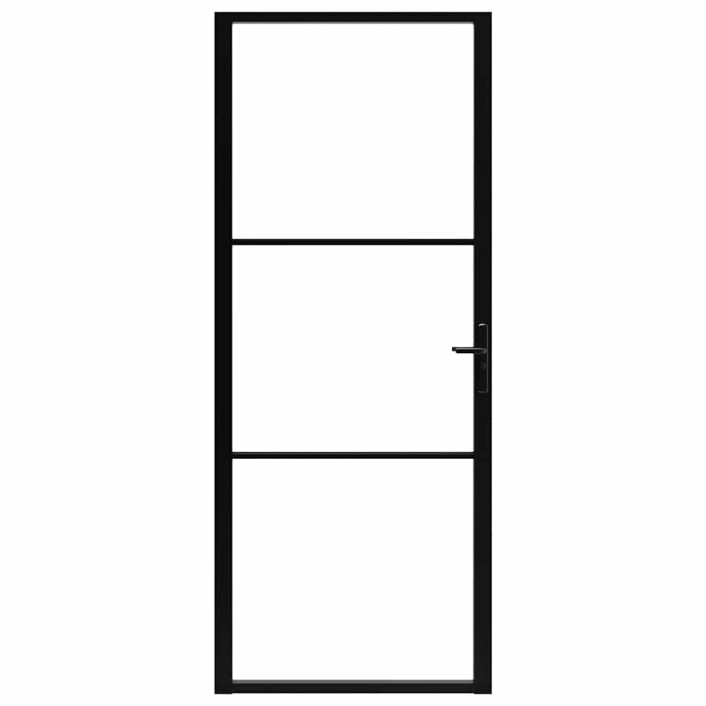 Innentür ESG Glas und Aluminium 93x201,5 cm Schwarz