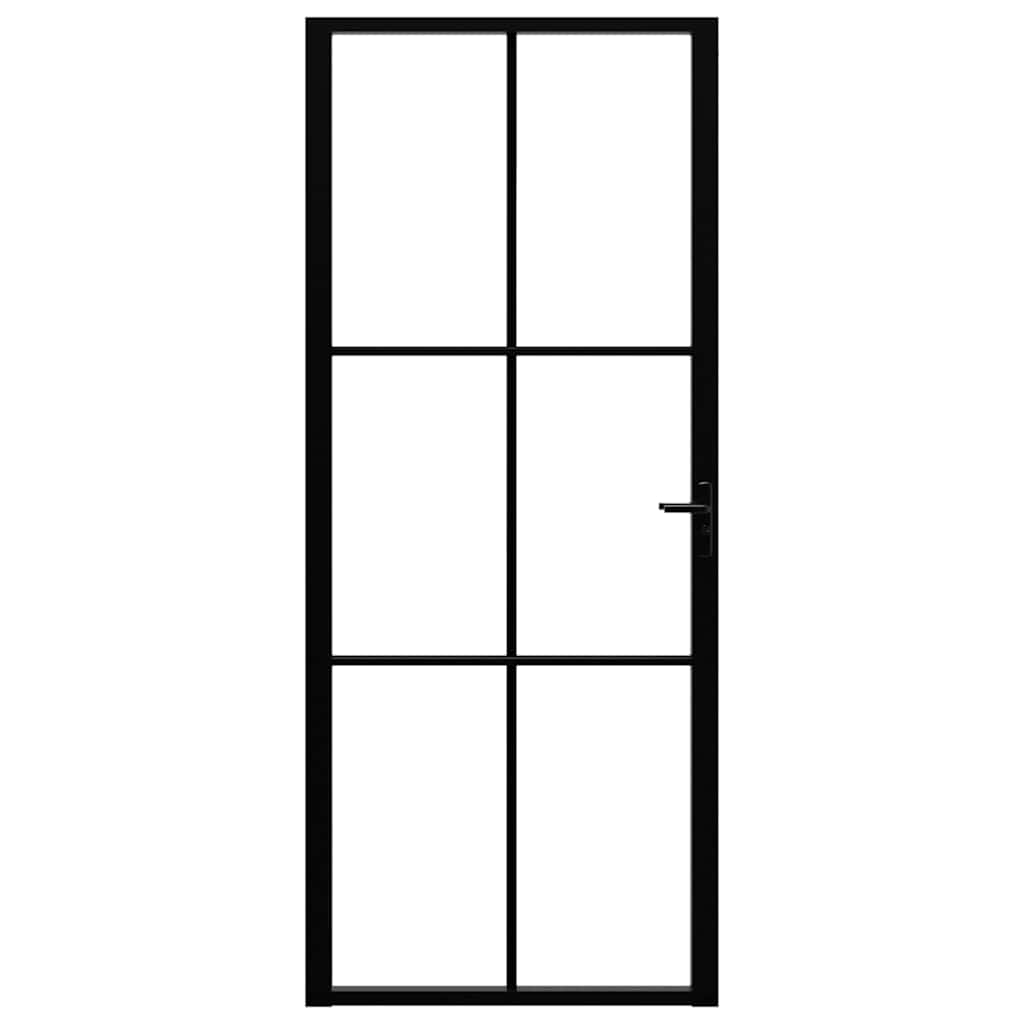Innentür ESG Glas und Aluminium 83x201,5 cm Schwarz
