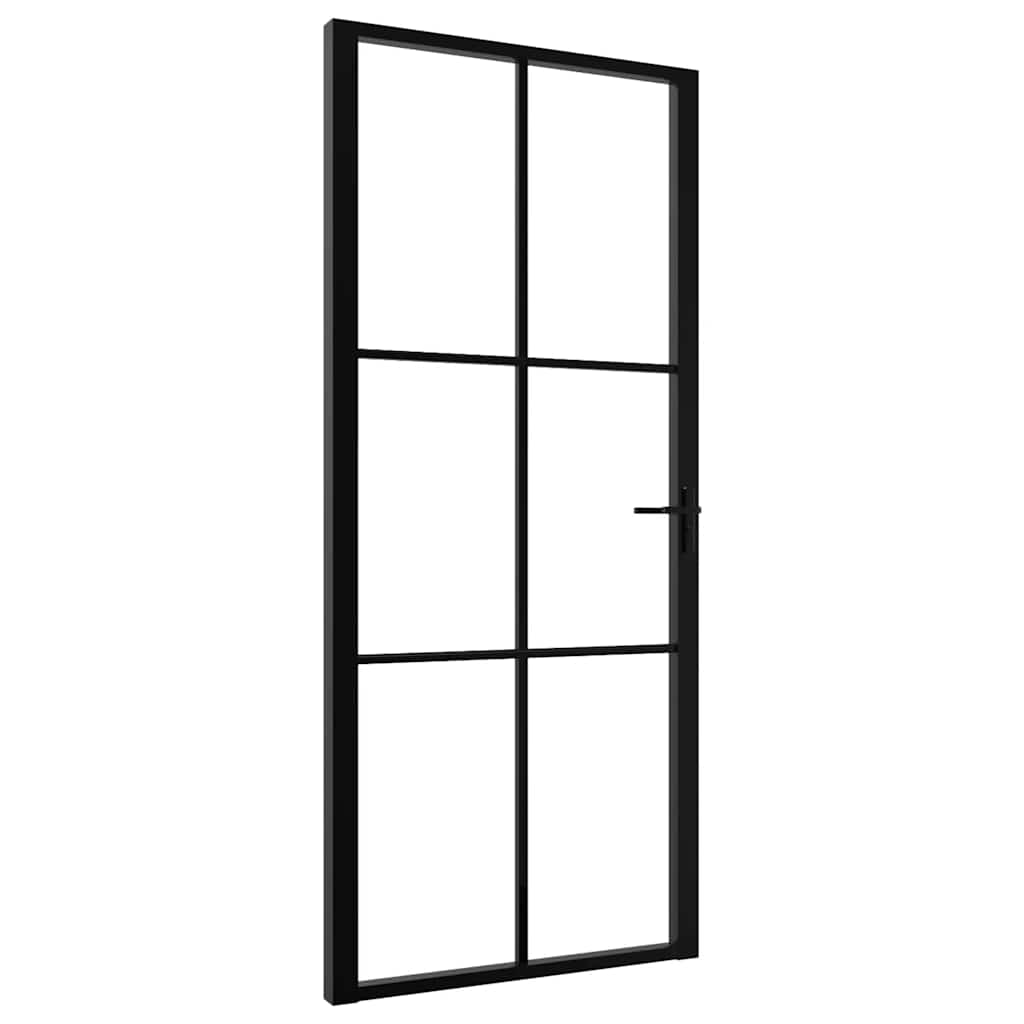Innentür ESG Glas und Aluminium 93x201,5 cm Schwarz