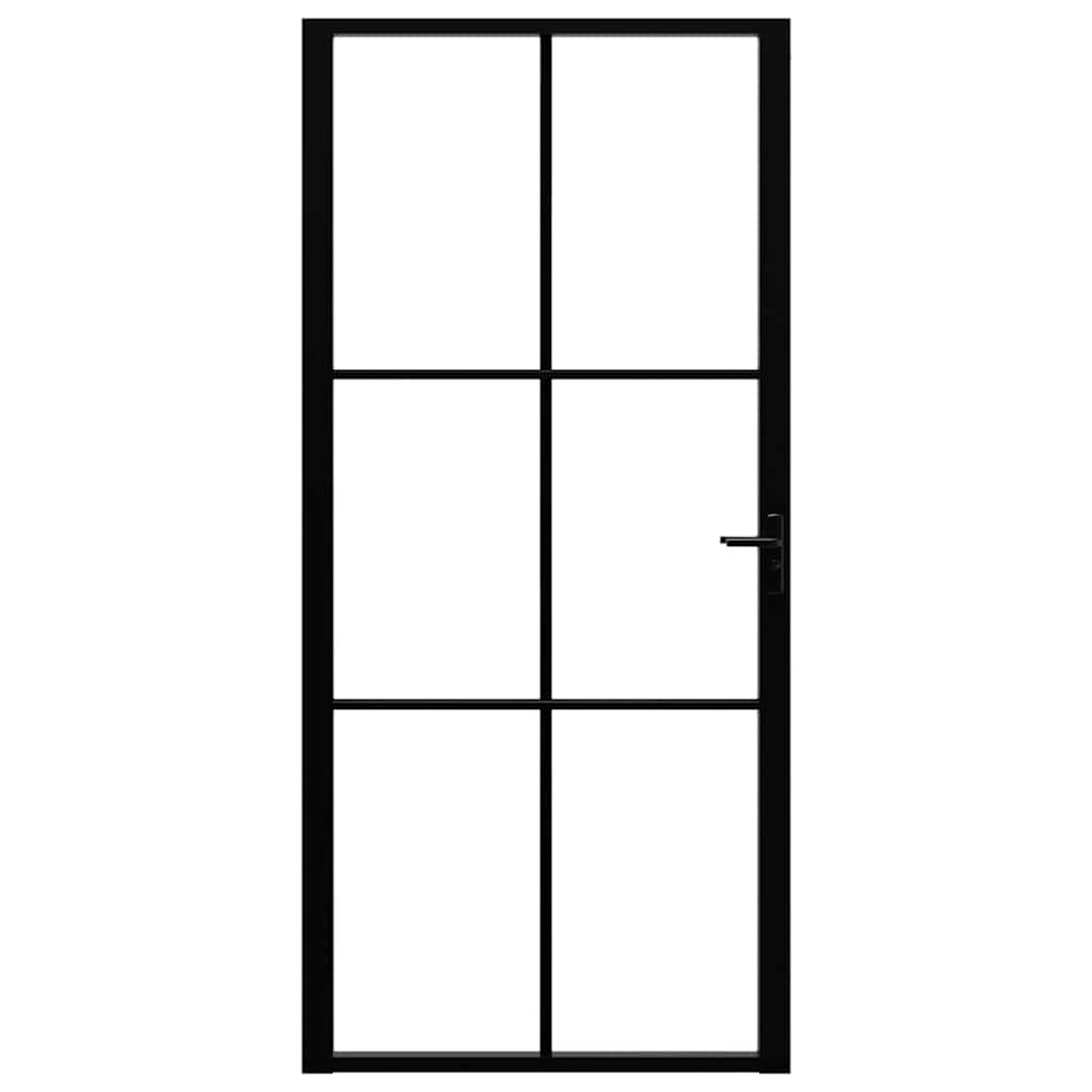 Innentür ESG Glas und Aluminium 93x201,5 cm Schwarz