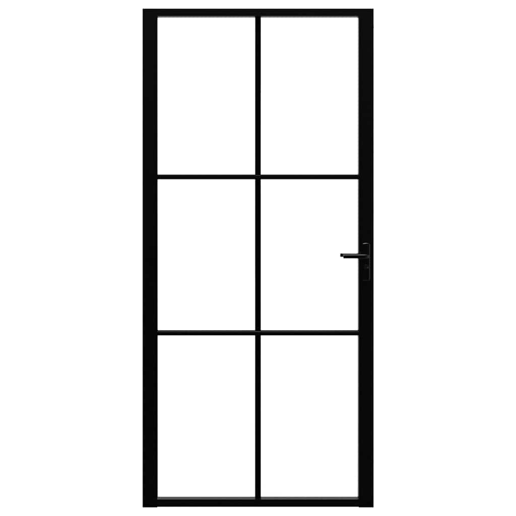Innentür ESG Glas und Aluminium 93x201,5 cm Schwarz