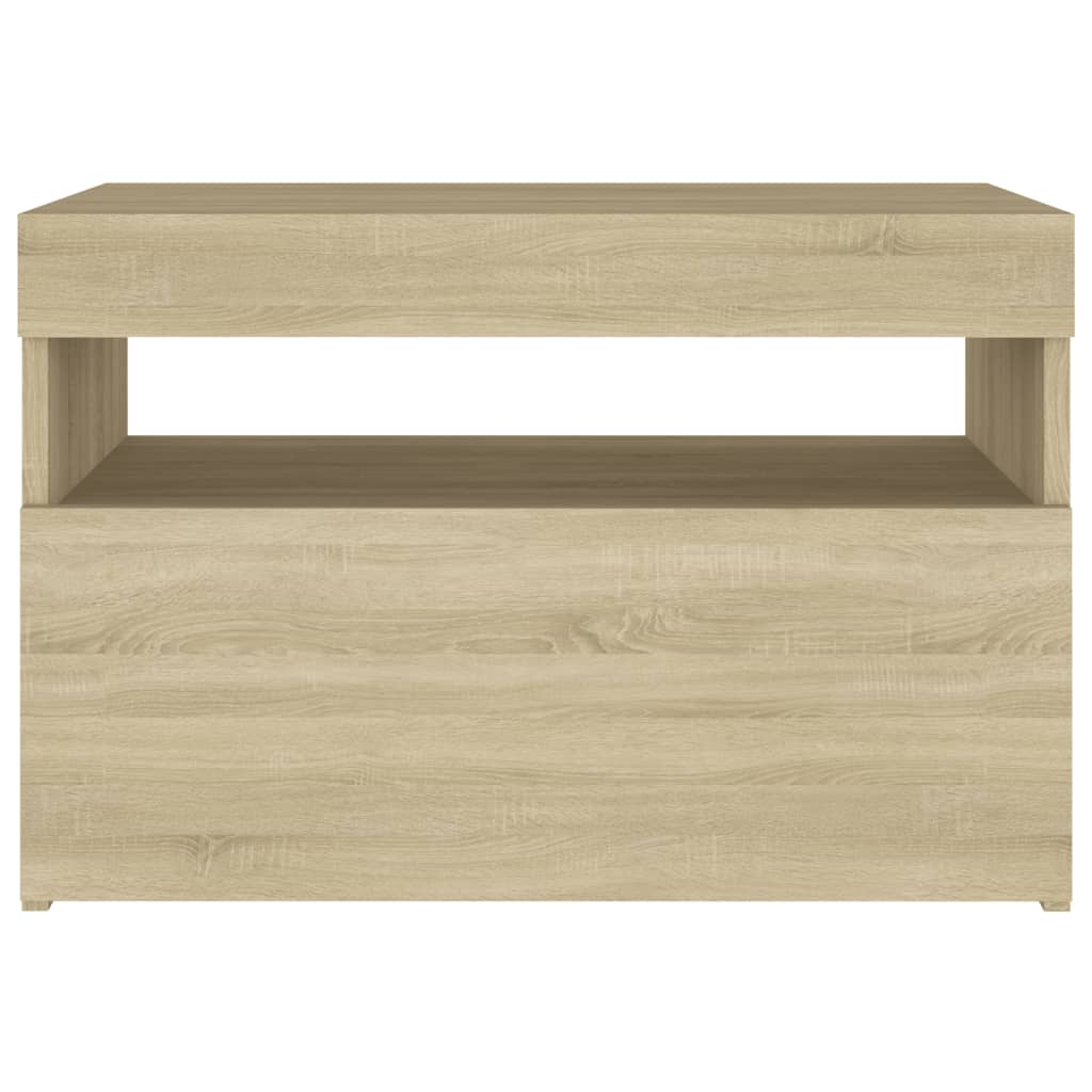 Nachttische mit LED-Leuchten 2 Stk. Sonoma-Eiche 60x35x40 cm