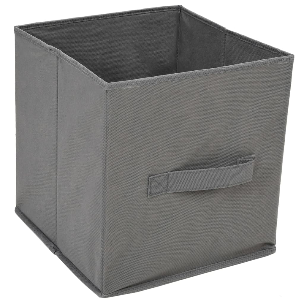 Meuble de rangement avec 3 tiroirs en tissu gris 34x34x101 cm acier