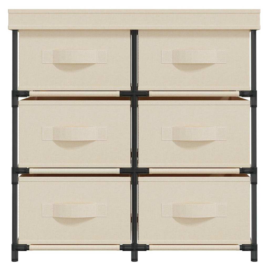 Lagerschrank mit 6 Schubladen 55×29×55 cm Creme Stahl