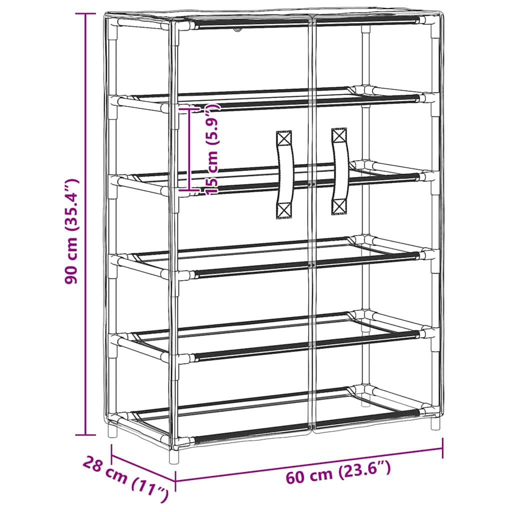 Schuhschrank Schwarz 60x28x90 cm Stoff