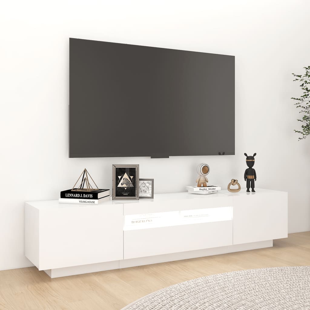 Meuble TV avec éclairage LED blanc 180x35x40 cm