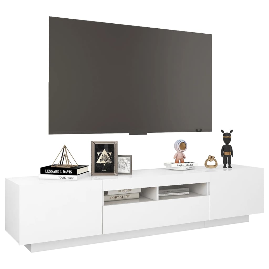 Meuble TV avec éclairage LED blanc 180x35x40 cm