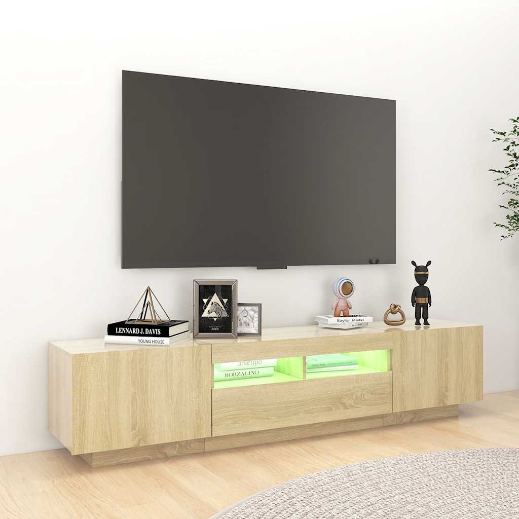 TV-Schrank mit LED-Leuchten Sonoma-Eiche 180x35x40 cm