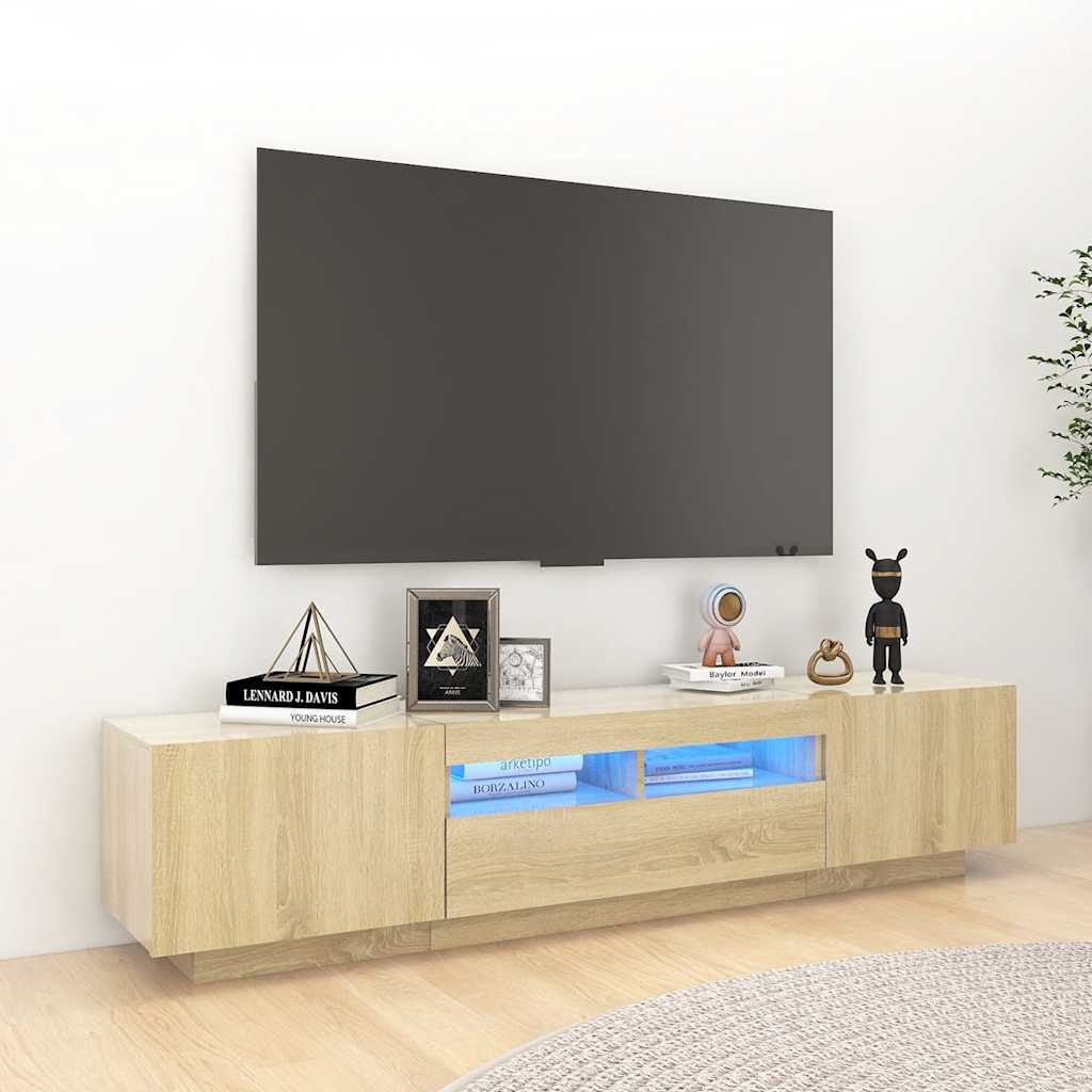 TV-Schrank mit LED-Leuchten Sonoma-Eiche 180x35x40 cm