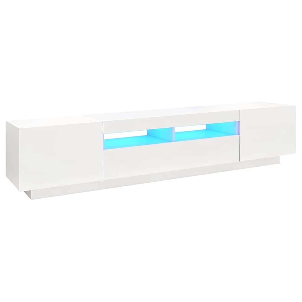 Meuble TV avec éclairage LED blanc 200x35x40 cm
