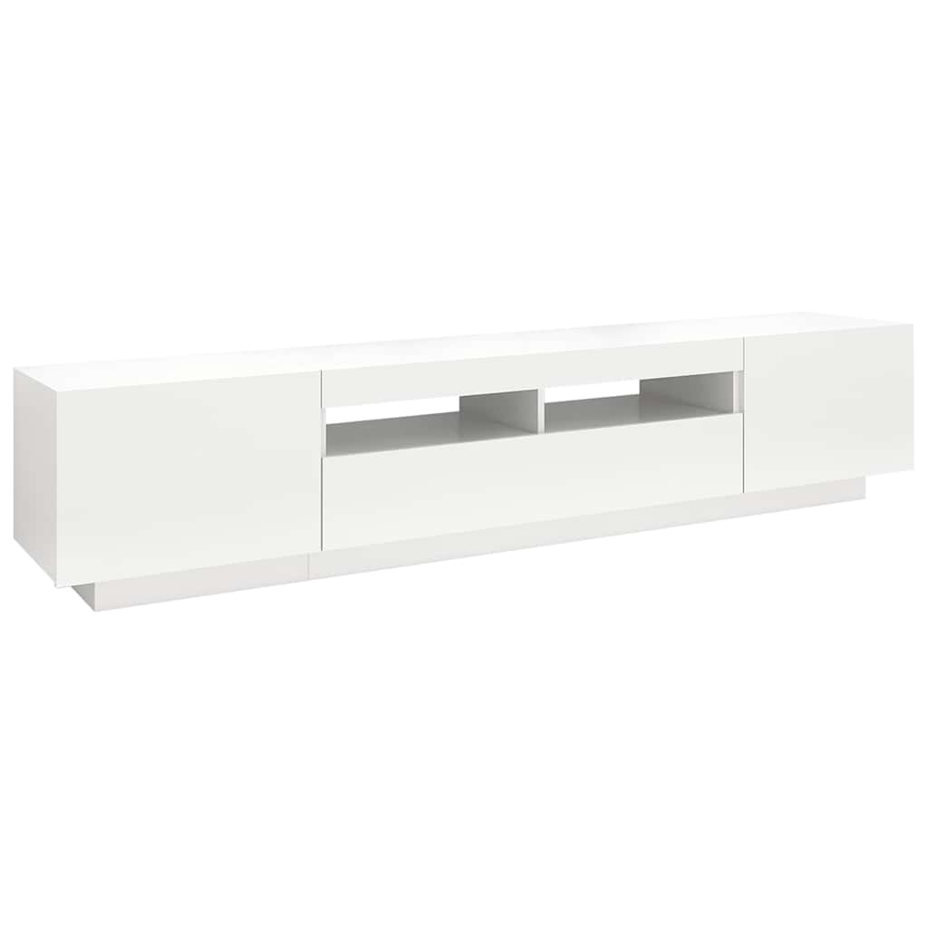 Meuble TV avec éclairage LED blanc 200x35x40 cm