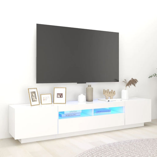Meuble TV avec éclairage LED blanc 200x35x40 cm