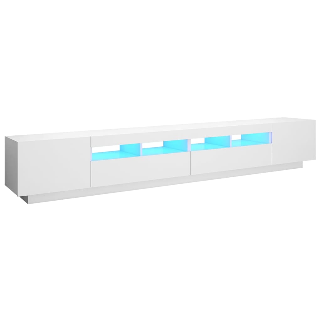 Meuble TV avec éclairage LED blanc 260x35x40cm