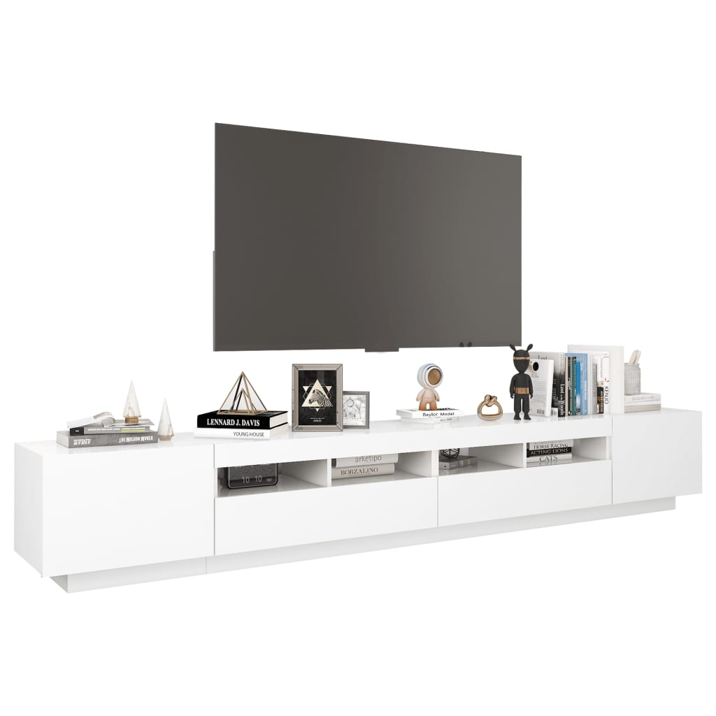 Meuble TV avec éclairage LED blanc 260x35x40cm