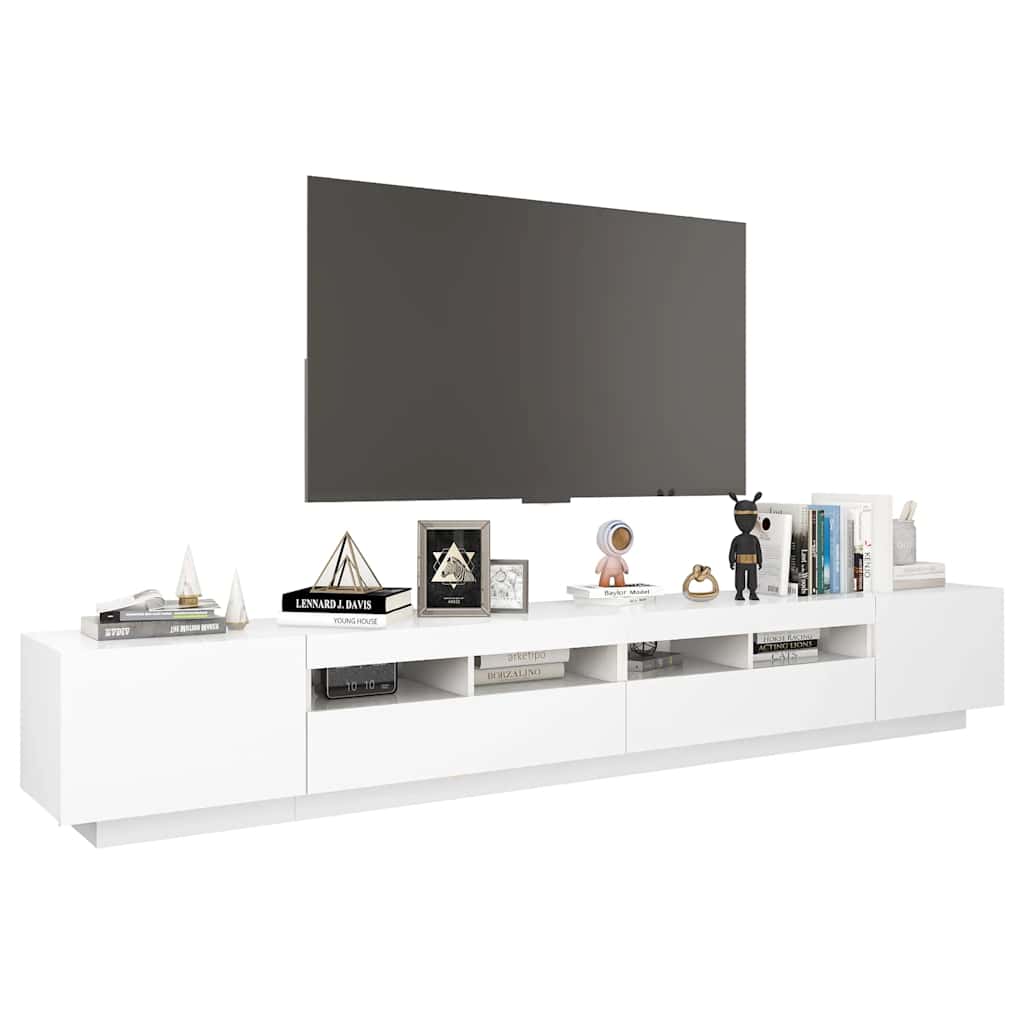 TV-Schrank mit LED-Leuchten Weiß 260x35x40cm
