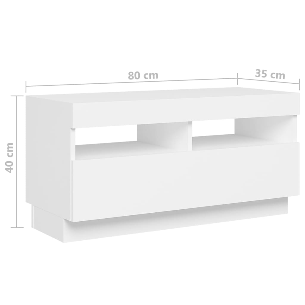 Meuble TV avec éclairage LED blanc 260x35x40cm