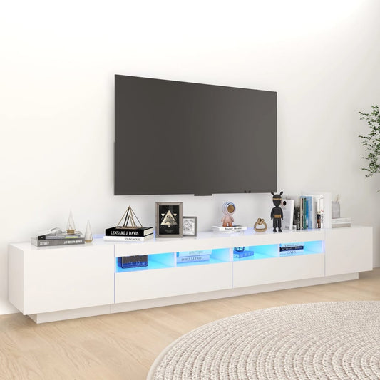 Meuble TV avec éclairage LED blanc 260x35x40cm